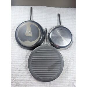 All-Clad 3 Pan Set (2 Non-Stick 1 Steel) 12" Pan 12" Griddle 10.5" Pan (Steel)